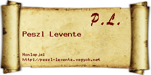 Peszl Levente névjegykártya